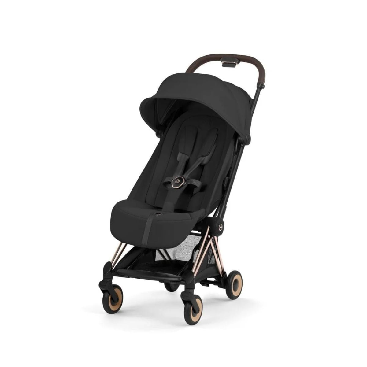 Cybex Coya Stroller (2026) - Style Collection - Rose Gold Frame / Sepia Black Lux Seat - Ergonomic Near Lie-Flat Recline